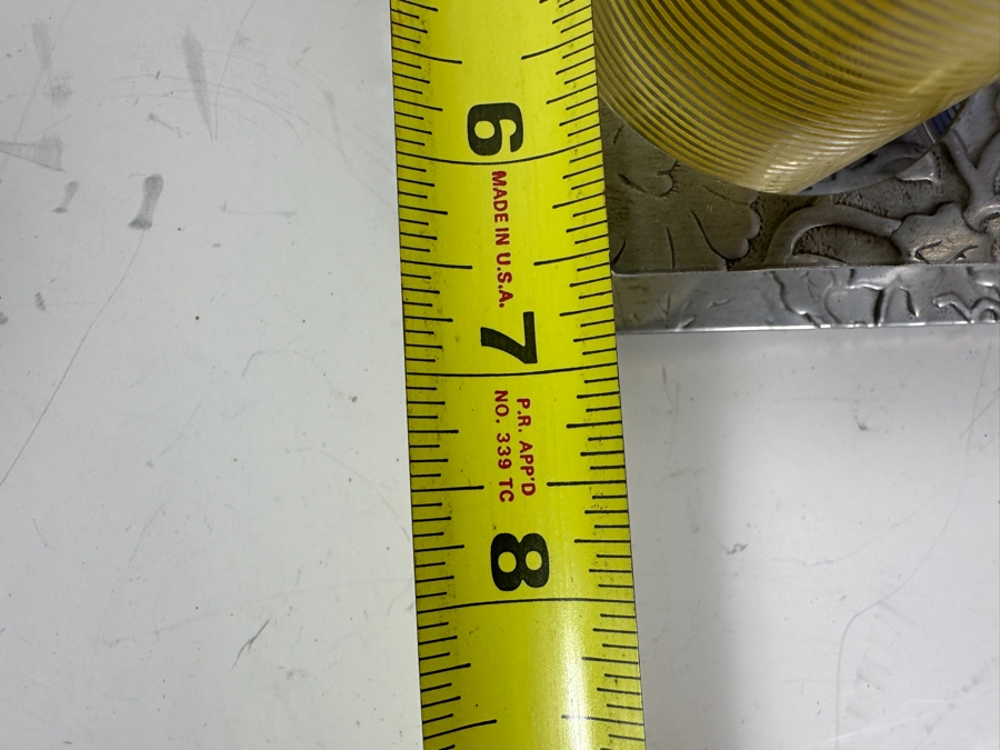 JUST ADDED - (8) Mid-Century Modern Multi Colored Lemonade Glasses With Aluminum Stand 12.5W X 7D X 9.5H [Photo 8]