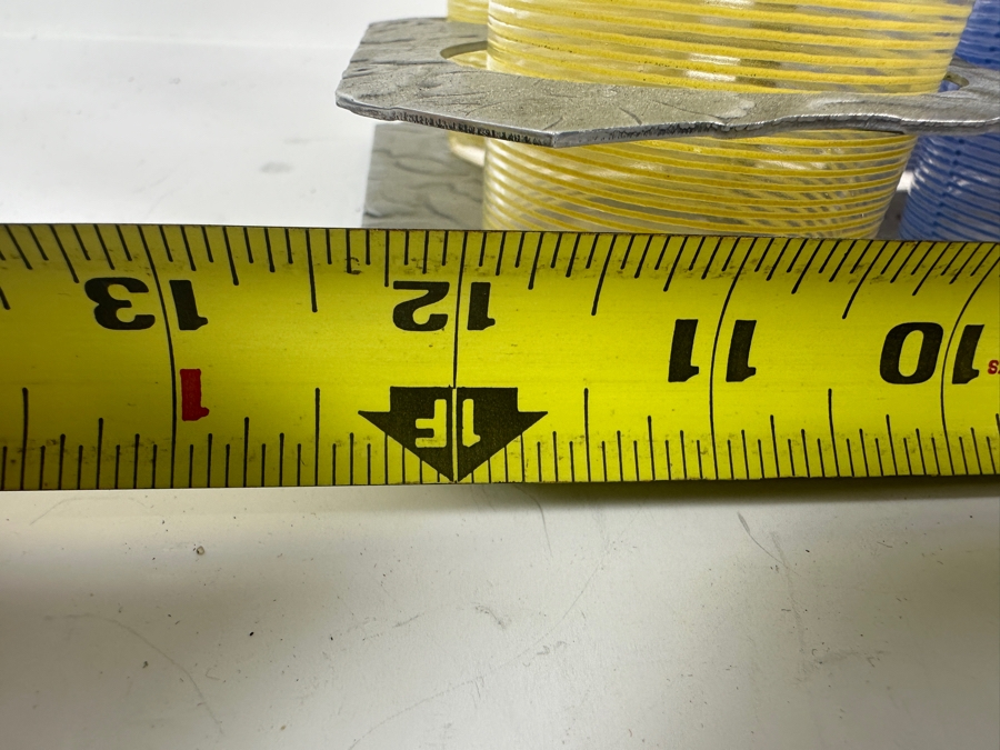 JUST ADDED - (8) Mid-Century Modern Multi Colored Lemonade Glasses With Aluminum Stand 12.5W X 7D X 9.5H [Photo 7]