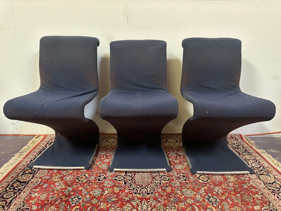 JUST ADDED - (4) Mid-Century Modern RIMA Linea Disegno Italian Z Chairs 18.5W X 24D X 33H (One Chair Not Shown In Photos - All Need To Be Reupholstered) [Photo 4]