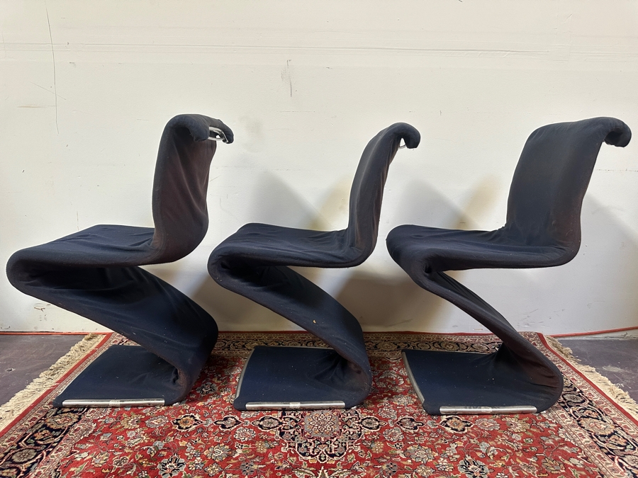 JUST ADDED - (4) Mid-Century Modern RIMA Linea Disegno Italian Z Chairs 18.5W X 24D X 33H (One Chair Not Shown In Photos - All Need To Be Reupholstered) [Photo 6]