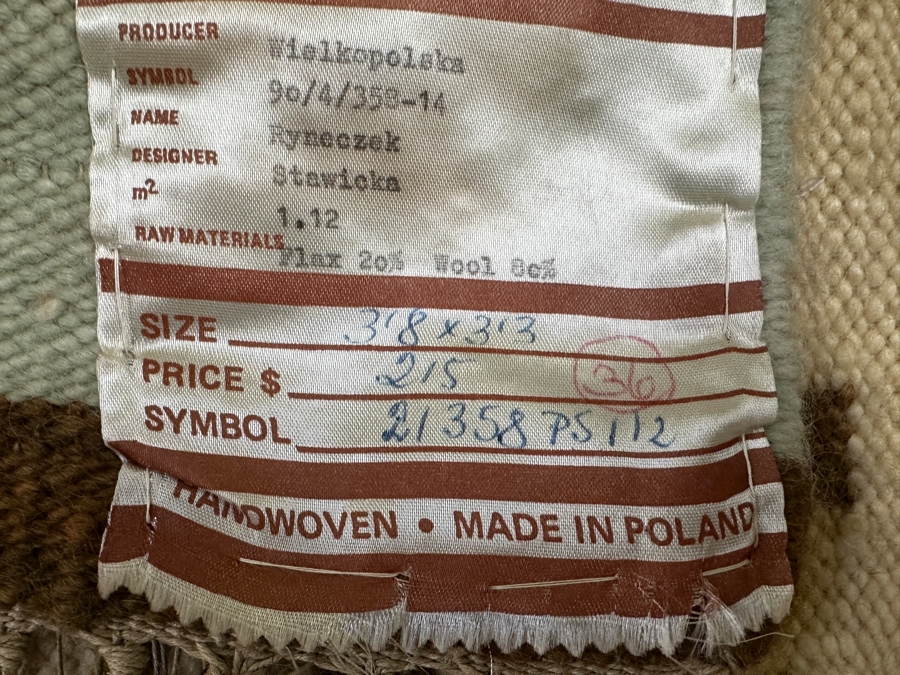 JUST ADDED - Vintage Polish Handwoven Wool Tapestry For Cepelia Ryneczek Designer Stawicka 40W X 45H [Photo 8]