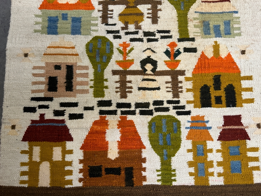 JUST ADDED - Vintage Polish Handwoven Wool Tapestry For Cepelia Ryneczek Designer Stawicka 40W X 45H [Photo 5]