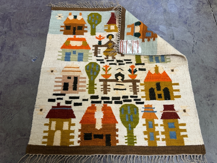 JUST ADDED - Vintage Polish Handwoven Wool Tapestry For Cepelia Ryneczek Designer Stawicka 40W X 45H [Photo 6]