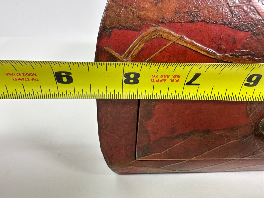 JUST ADDED - Vintage Chinese Lacquered Jewelry Box With Applied Dried Flowers 8.75W X 10D X 5H [Photo 15]