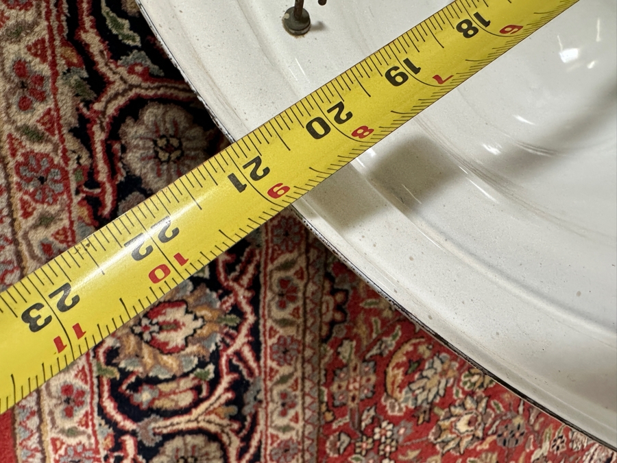 JUST ADDED - Antique Art Deco Metal Enamel French Lumier Light Shades 21'W [Photo 9]