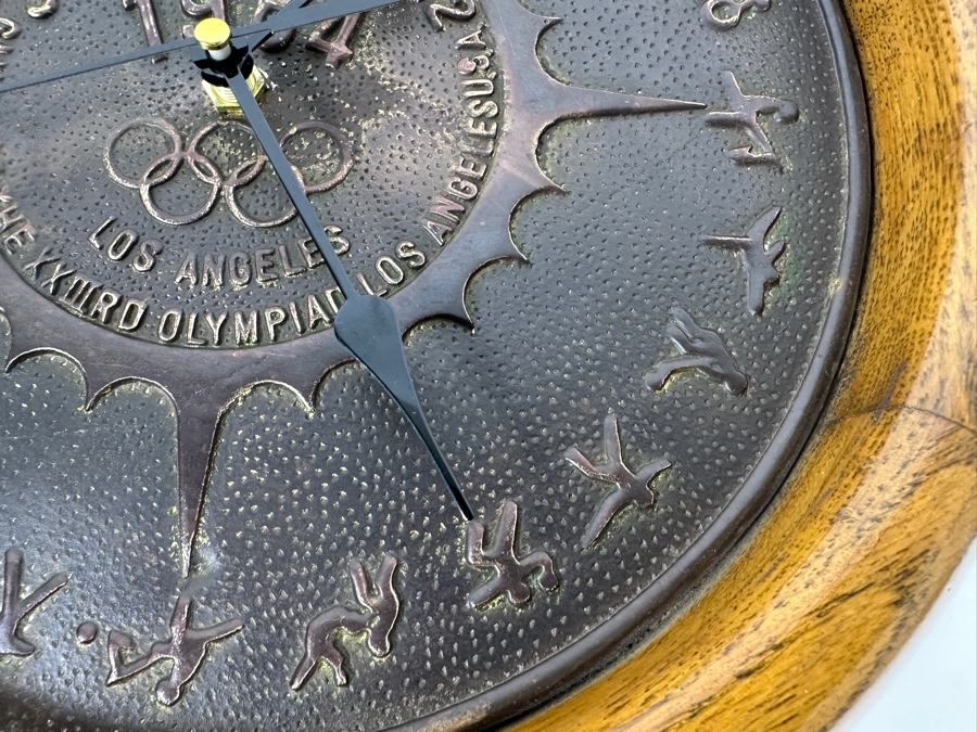 JUST ADDED - Vintage 1984 Los Angeles Olympics Bronze Quartz Wall Clock 11.5W [Photo 5]