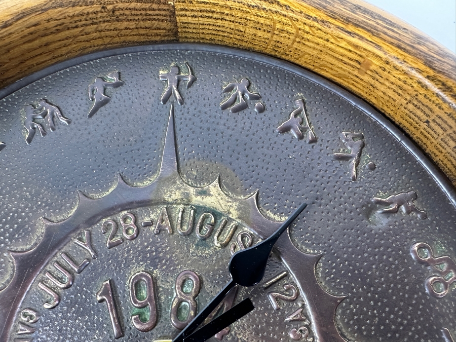 JUST ADDED - Vintage 1984 Los Angeles Olympics Bronze Quartz Wall Clock 11.5W [Photo 4]