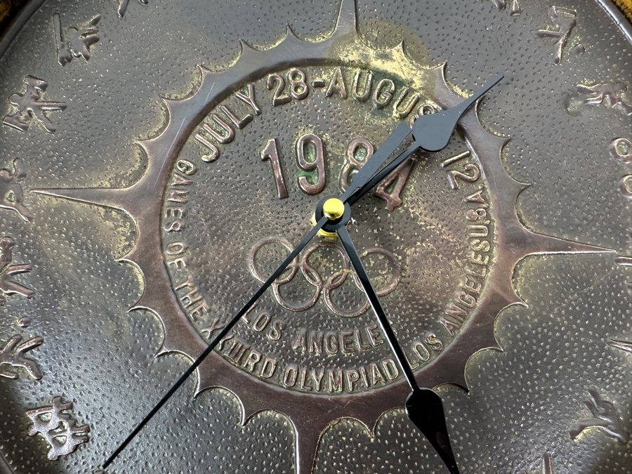 JUST ADDED - Vintage 1984 Los Angeles Olympics Bronze Quartz Wall Clock 11.5W [Photo 2]