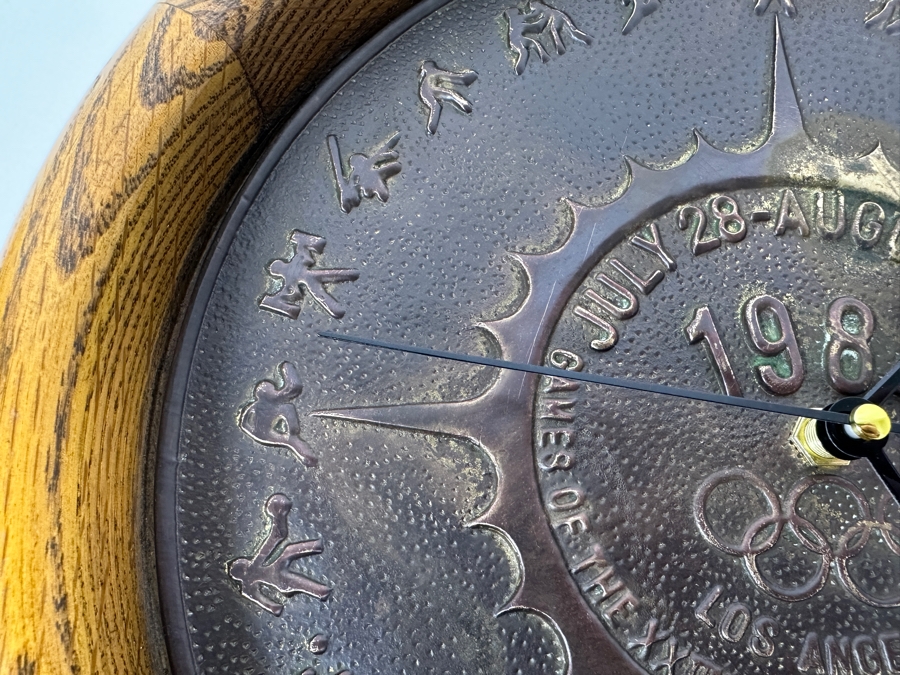 JUST ADDED - Vintage 1984 Los Angeles Olympics Bronze Quartz Wall Clock 11.5W [Photo 7]