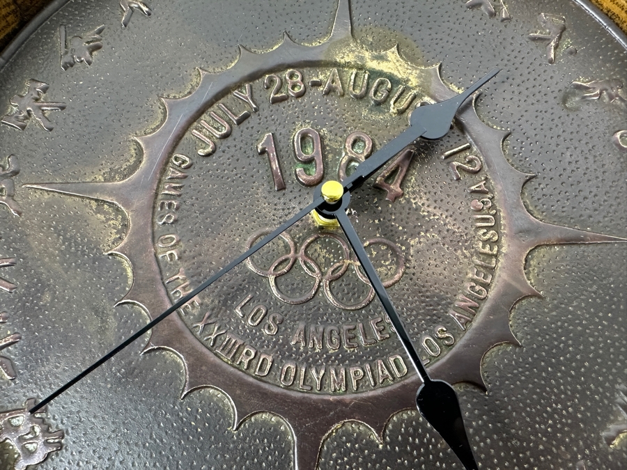 JUST ADDED - Vintage 1984 Los Angeles Olympics Bronze Quartz Wall Clock 11.5W [Photo 3]