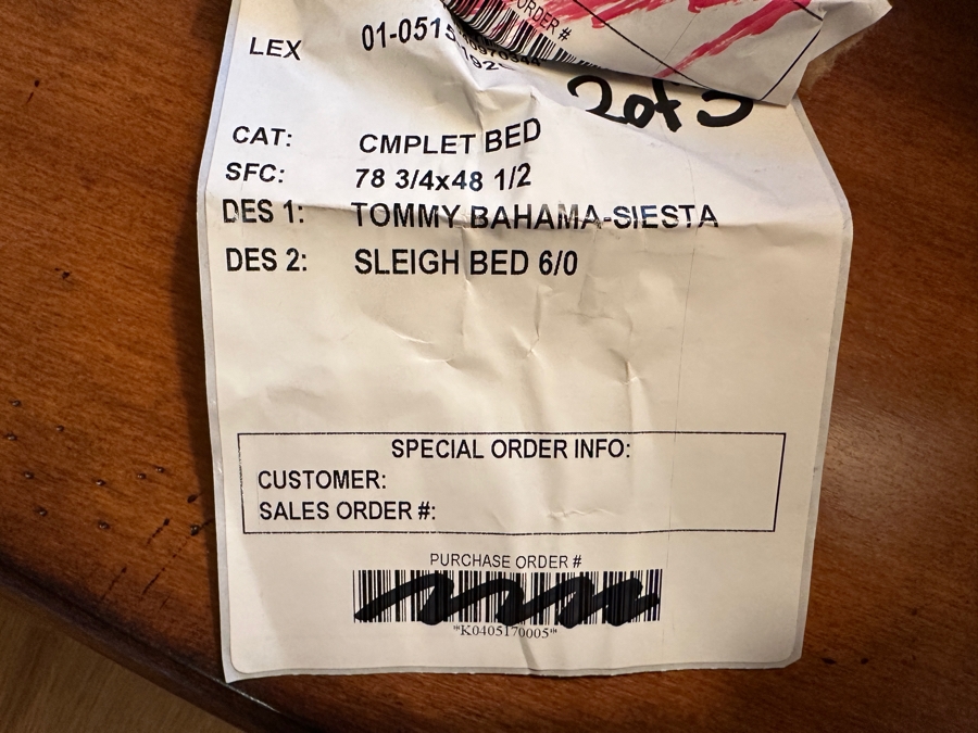 JUST ADDED - Tommy Bahama Siesta Sleigh Bed 78W X 99L With California King Limted Edition Aireloom Mattress And Boxspring With Tommy Bahama Bedding And Pillows From A Rancho Santa Fe Casita (Rarely If Ever Used) Retails $5,000+ [Photo 10]