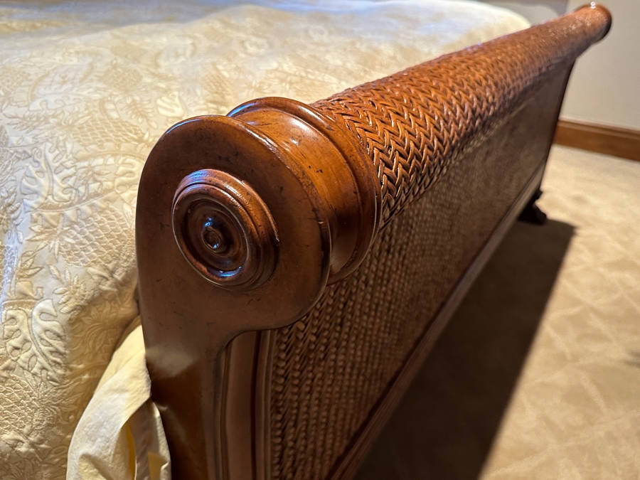 JUST ADDED - Tommy Bahama Siesta Sleigh Bed 78W X 99L With California King Limted Edition Aireloom Mattress And Boxspring With Tommy Bahama Bedding And Pillows From A Rancho Santa Fe Casita (Rarely If Ever Used) Retails $5,000+ [Photo 11]