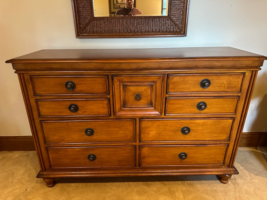 JUST ADDED - Tommy Bahama Lexington 9-Drawer Chest Of Drawers Dresser From A Rancho Santa Fe Casita (Rarely Used) 62.5W x 19D x 42'H Retails $2,000+ [Photo 3]