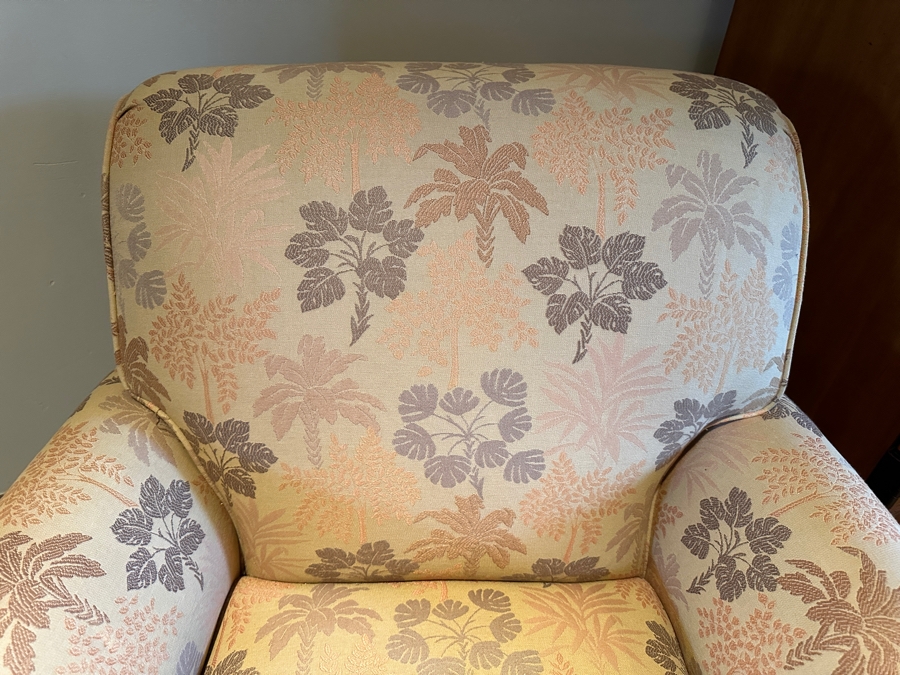 JUST ADDED - Lexington Upholstered Armchair with Ottoman From A Rancho Santa Fe Casita (Rarely Used) (Chair - 30W x 35D x 33H) (Ottoman - 27W x 22D x 17H) [Photo 7]