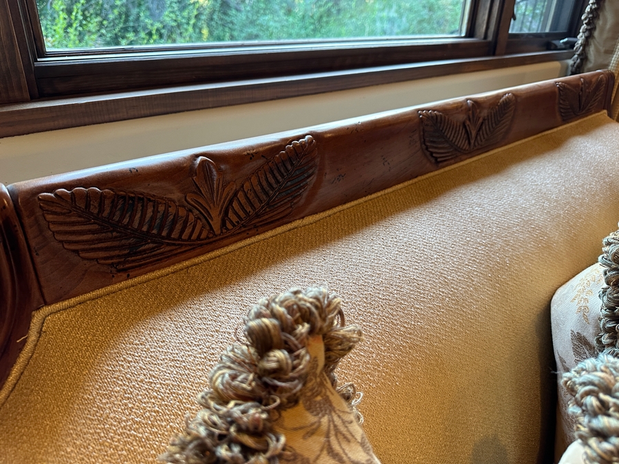 JUST ADDED - Tommy Bahama Wood Framed and Upholstered Sofa From A Rancho Santa Fe Casita (Rarely Used) 89'W x 43'D x 37'H Retails $5,000+ [Photo 4]