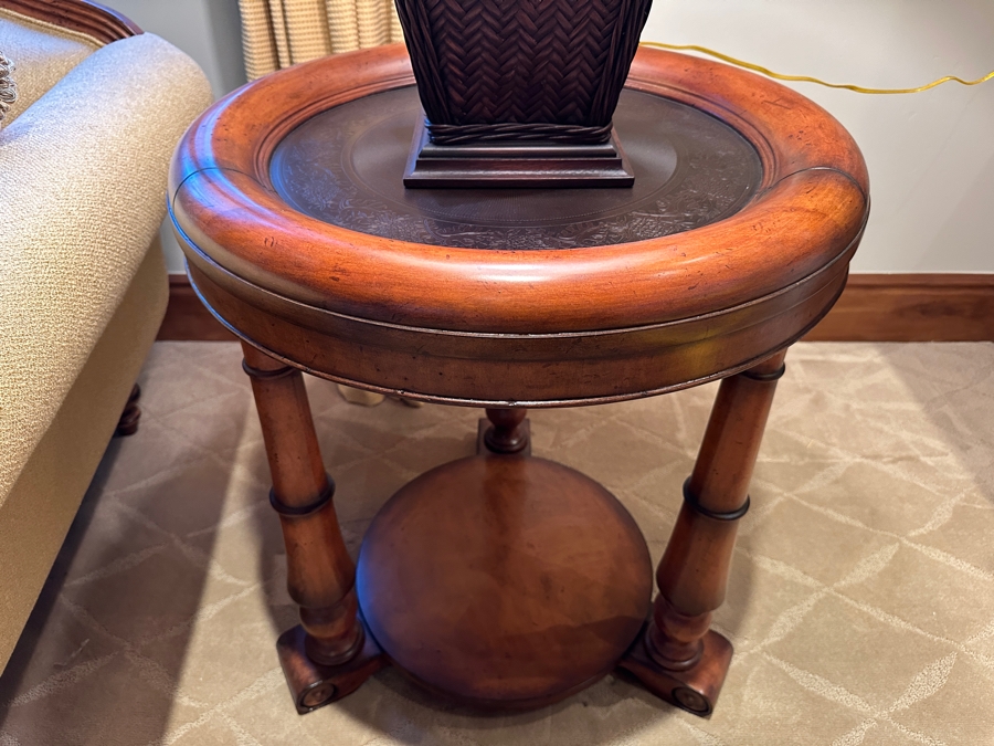 JUST ADDED - Tommy Bahama Round End Table From A Rancho Santa Fe Casita (Rarely Used) 25'W x 30H Retails $1,000+ [Photo 3]