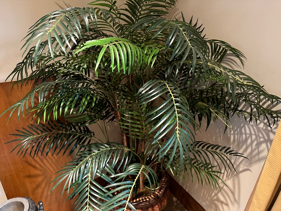 JUST ADDED - Artificial Palm Tree in Decorative Rattan Planter 68'H [Photo 3]