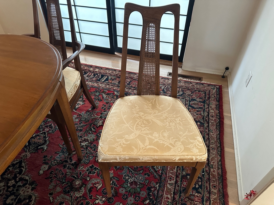 Mid-Century Modern Dining Set With Oval Dining Table With Two Leaves (One Shown) 38W X 60L (Each Leaf Is 14L) And Six Chairs From The Cosmopolitan Collection By White Furniture [Photo 13]