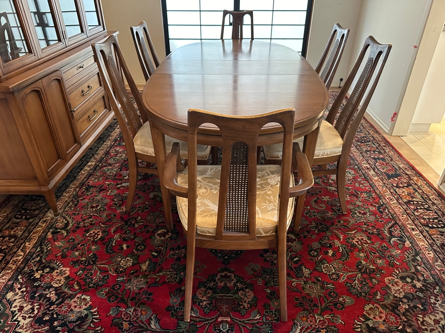 Mid-Century Modern Dining Set With Oval Dining Table With Two Leaves (One Shown) 38W X 60L (Each Leaf Is 14L) And Six Chairs From The Cosmopolitan Collection By White Furniture [Photo 5]