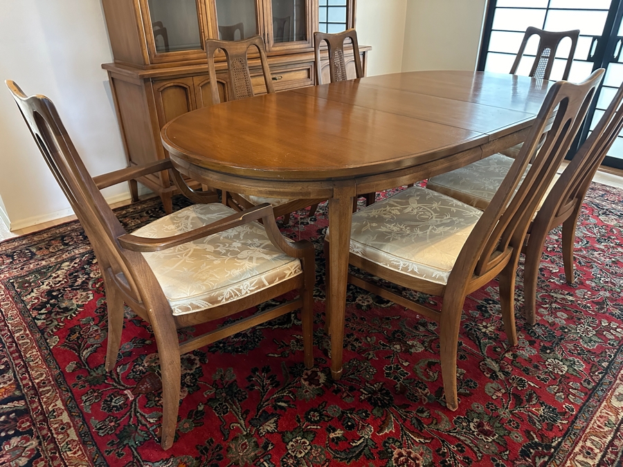 Mid-Century Modern Dining Set With Oval Dining Table With Two Leaves (One Shown) 38W X 60L (Each Leaf Is 14L) And Six Chairs From The Cosmopolitan Collection By White Furniture [Photo 6]