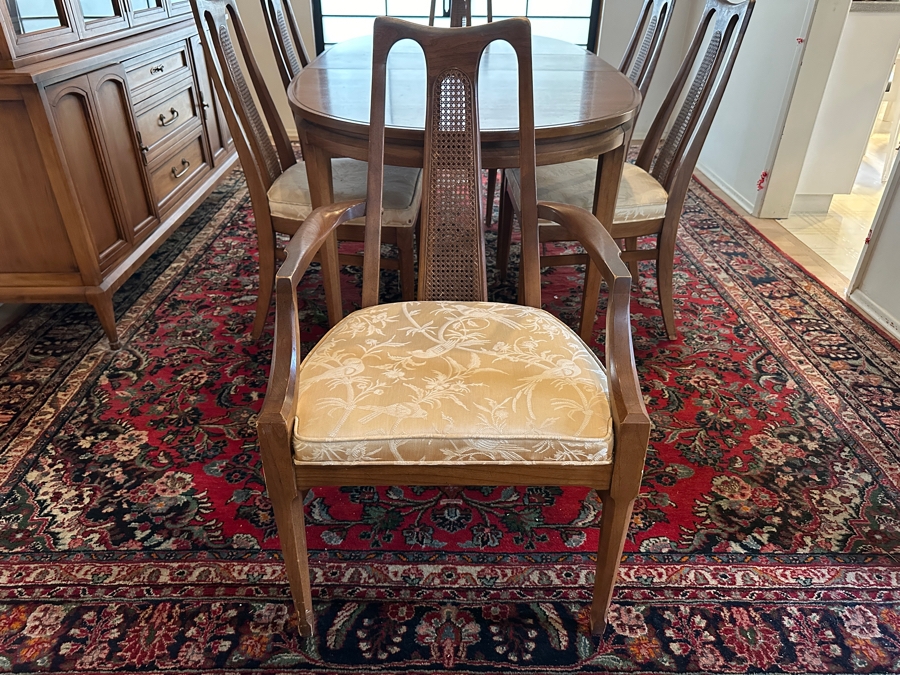 Mid-Century Modern Dining Set With Oval Dining Table With Two Leaves (One Shown) 38W X 60L (Each Leaf Is 14L) And Six Chairs From The Cosmopolitan Collection By White Furniture [Photo 10]