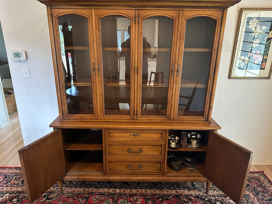 Mid-Century China Cabinet Bookcase By White Furniture 64W X 19.5D X 74H [Photo 9]