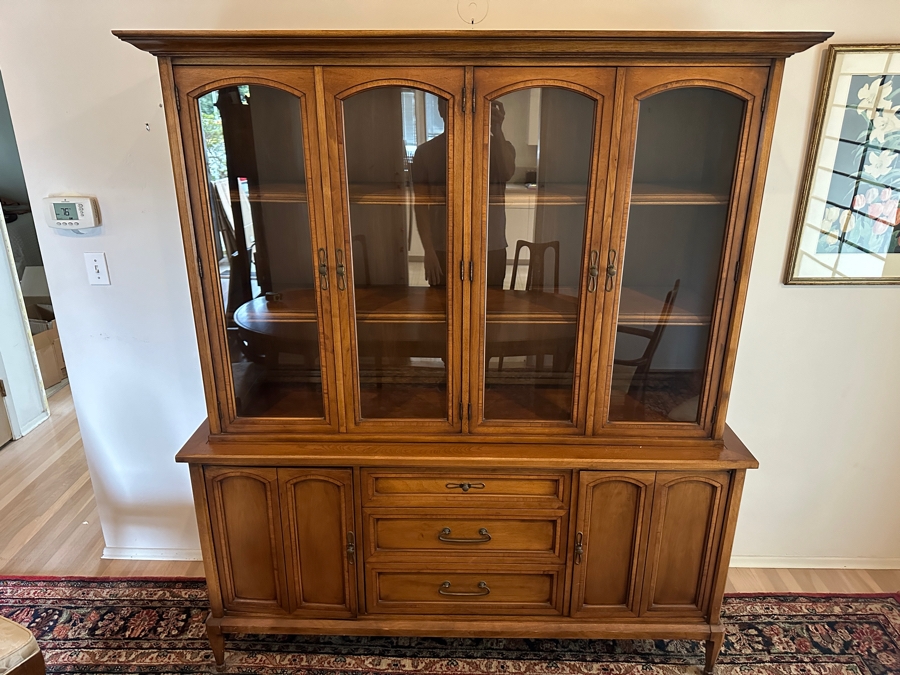 Mid-Century China Cabinet Bookcase By White Furniture 64W X 19.5D X 74H [Photo 3]