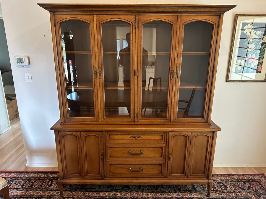 Mid-Century China Cabinet Bookcase By White Furniture 64W X 19.5D X 74H [Photo 2]