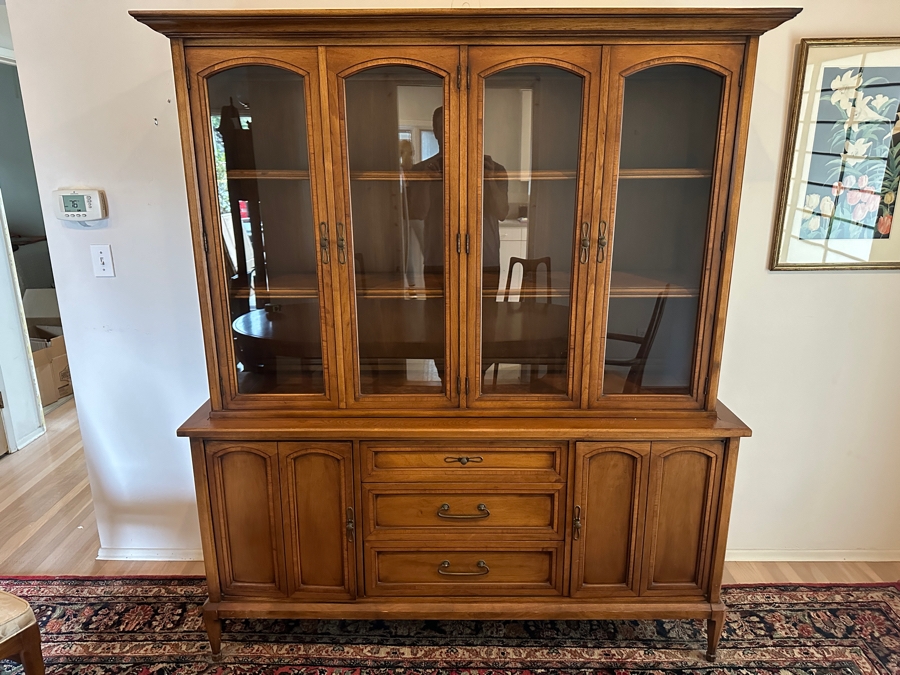 Mid-Century China Cabinet Bookcase By White Furniture 64W X 19.5D X 74H [Photo 1]