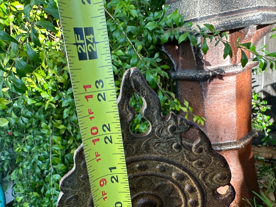 Pair Of Old Cast Iron Japanese Standing Buddha Guan Yin Kannon Statues 23.5H [Photo 17]