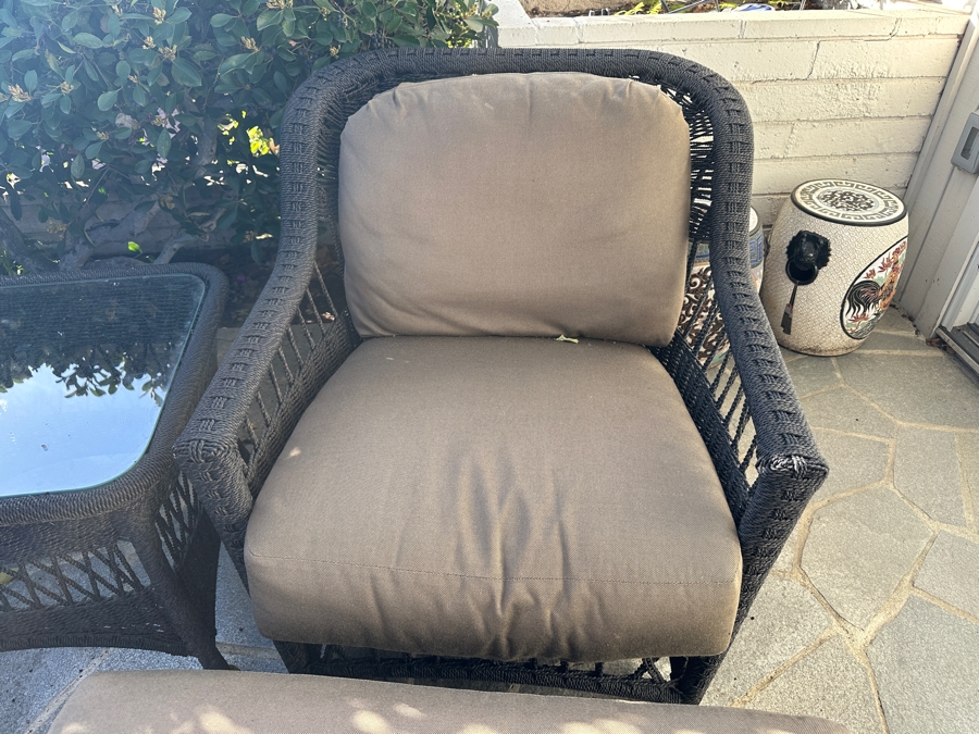 Outdoor Furniture Set With Pair Of Armchairs With Ottomans And Glass Top Side Table By Lane Venture [Photo 27]