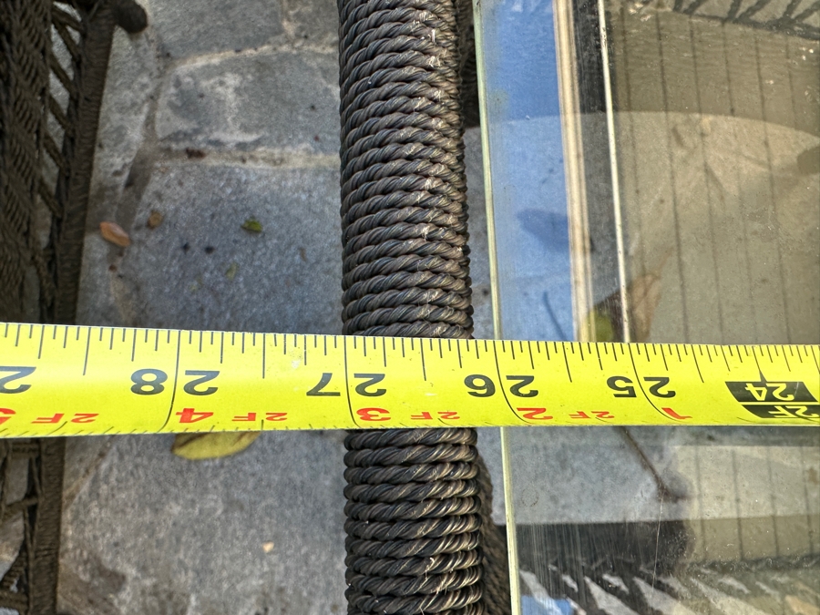 Outdoor Furniture Set With Pair Of Armchairs With Ottomans And Glass Top Side Table By Lane Venture [Photo 16]