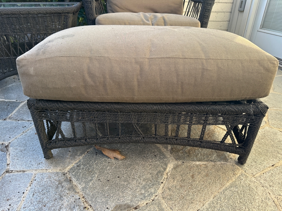 Outdoor Furniture Set With Pair Of Armchairs With Ottomans And Glass Top Side Table By Lane Venture [Photo 15]