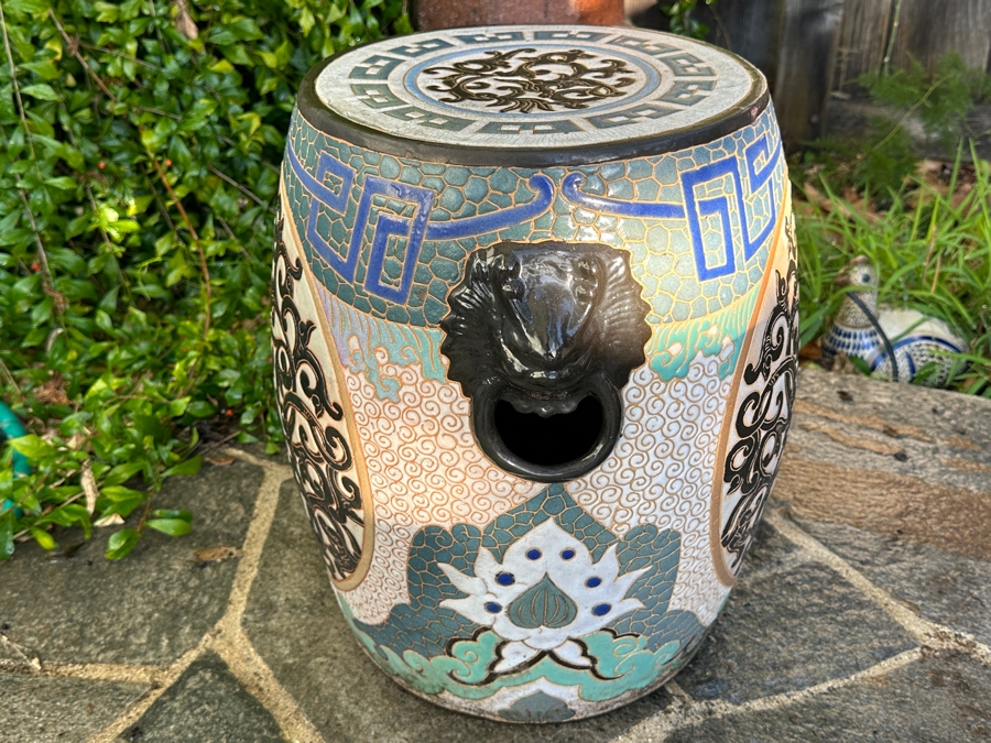 Vintage Asian Chinese Porcelain Garden Stool 17'H [Photo 3]