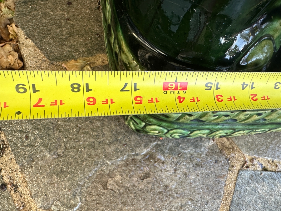 Pair Of Vintage Mid-Century Emerald Green Pottery Elephant Garden Stools 17W X 11D X 23H [Photo 9]