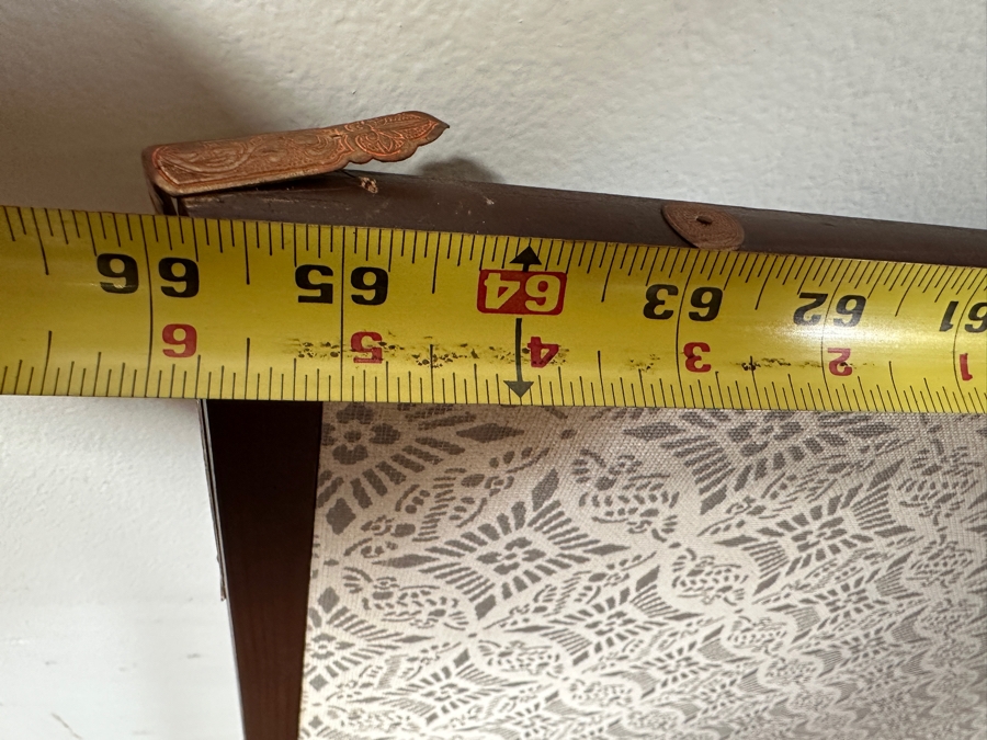 Vintage Japanese Hand Painted 4-Panel Screen Signed 65W X 36H [Photo 9]