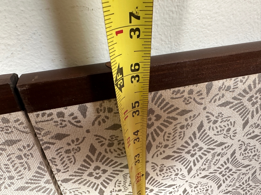 Vintage Japanese Hand Painted 4-Panel Screen Signed 65W X 36H [Photo 10]