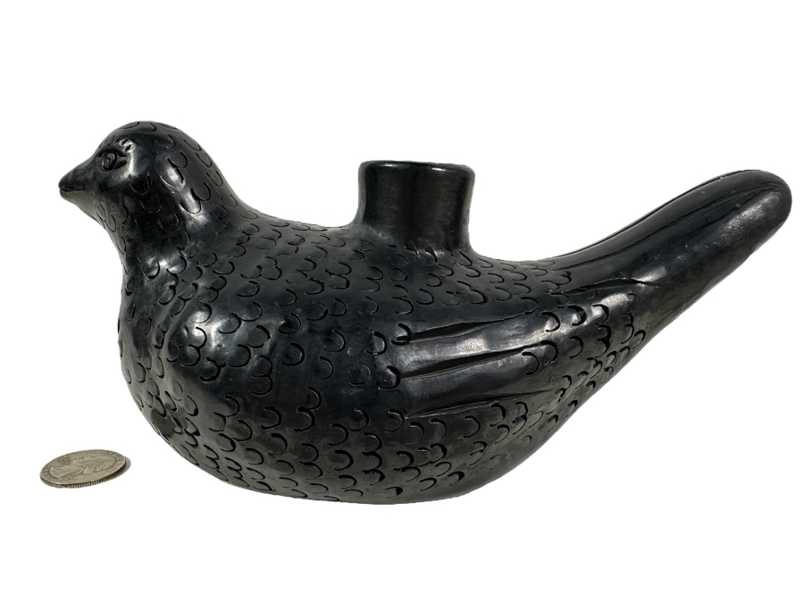 Barro Negro Pottery From Oaxaca Mexico Signed Dona Rosa 8.5W X 4H