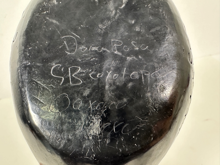 Barro Negro Pottery From Oaxaca Mexico Signed Dona Rosa 8.5W X 4H [Photo 7]
