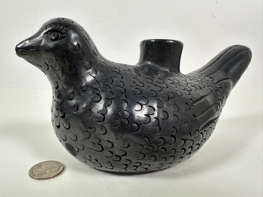 Barro Negro Pottery From Oaxaca Mexico Signed Dona Rosa 8.5W X 4H [Photo 2]