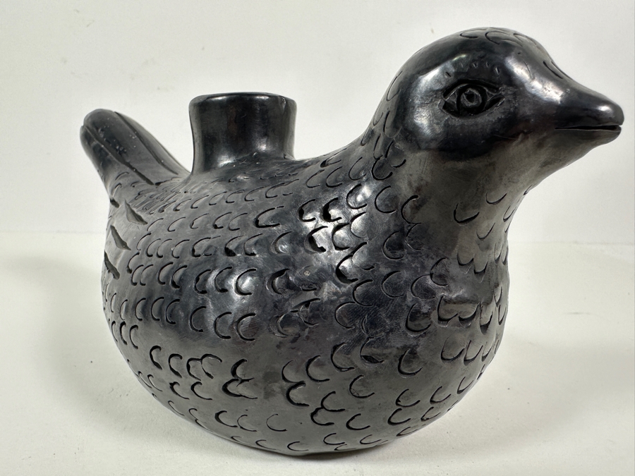 Barro Negro Pottery From Oaxaca Mexico Signed Dona Rosa 8.5W X 4H [Photo 5]