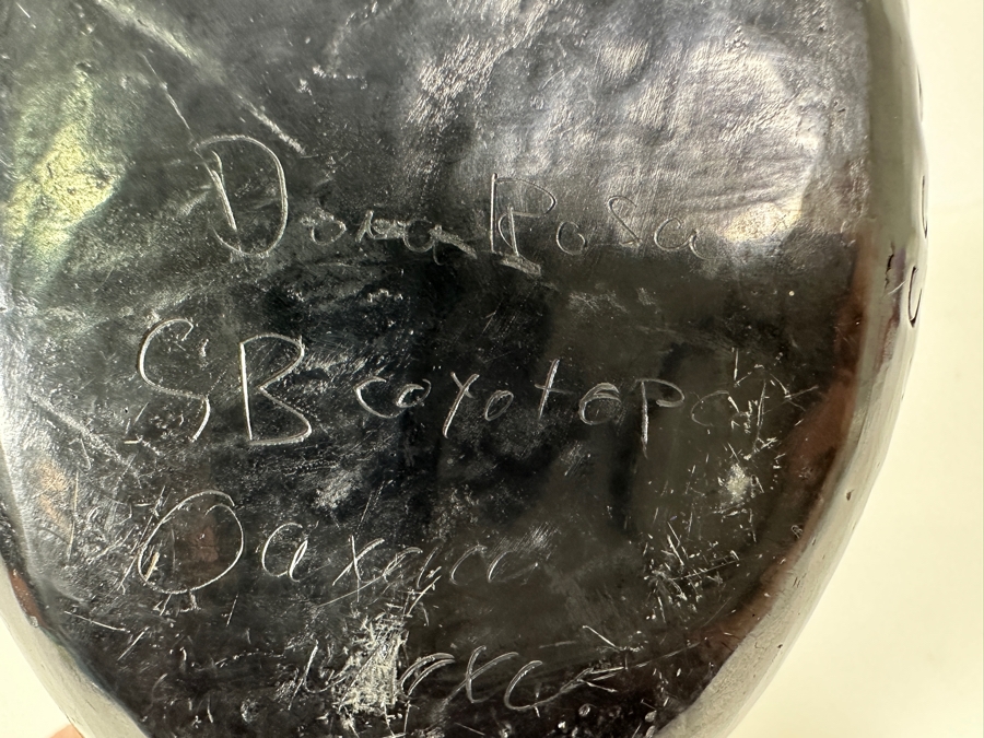 Barro Negro Pottery From Oaxaca Mexico Signed Dona Rosa 8.5W X 4H [Photo 9]