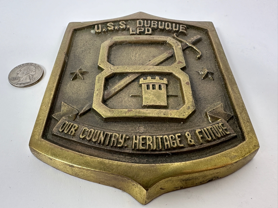 US Navy Ship U.S.S. Dubuque LPD Our Country: Heritage & Future Bronze Plaque 4.5 X 6 [Photo 4]