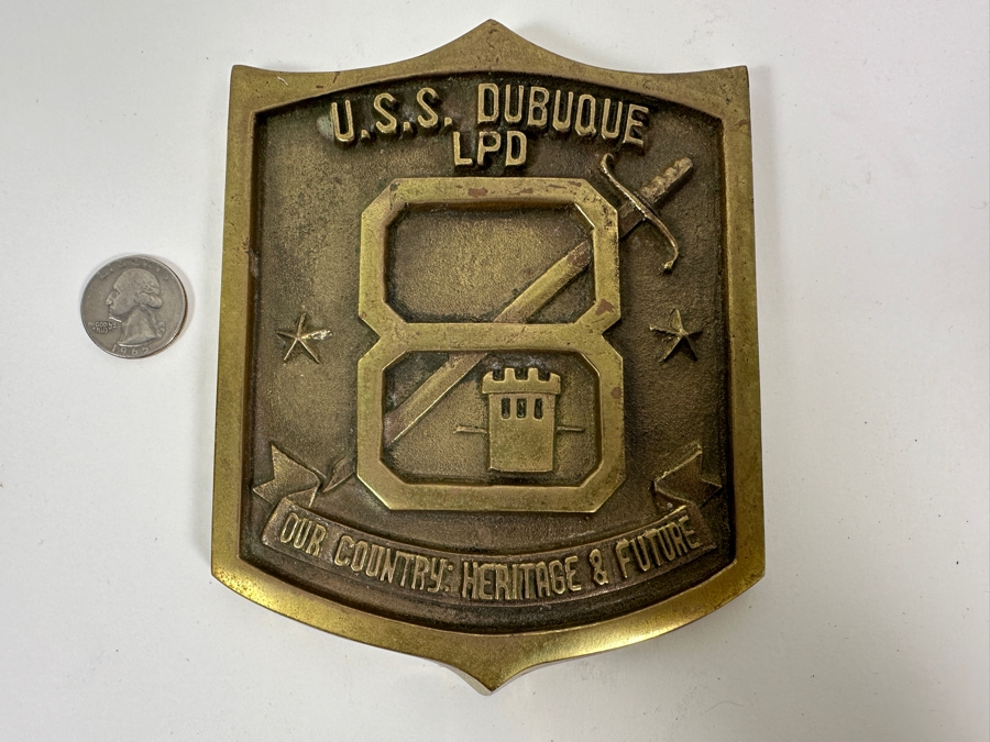 US Navy Ship U.S.S. Dubuque LPD Our Country: Heritage & Future Bronze Plaque 4.5 X 6 [Photo 2]