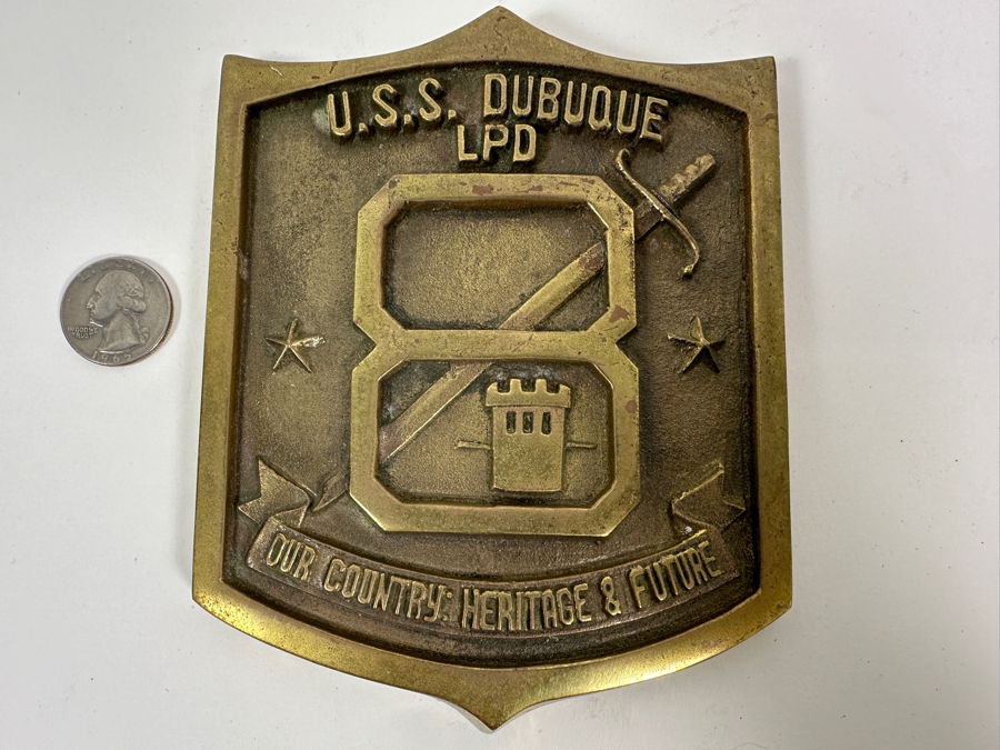 US Navy Ship U.S.S. Dubuque LPD Our Country: Heritage & Future Bronze Plaque 4.5 X 6 [Photo 3]