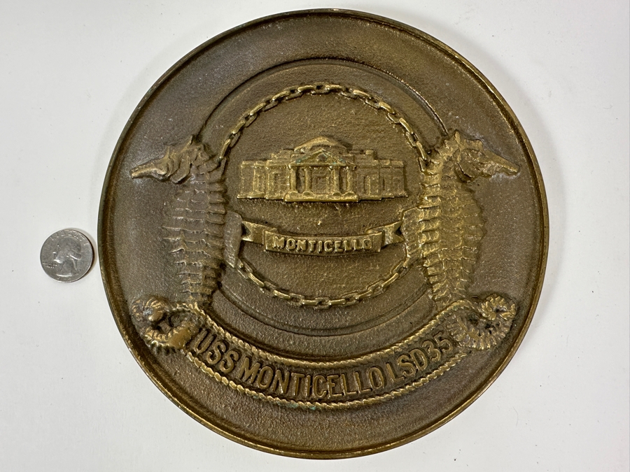 US Navy Ship U.S.S. Monticello LSD35 Bronze Plaque 7.5W [Photo 2]