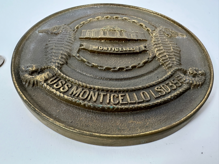 US Navy Ship U.S.S. Monticello LSD35 Bronze Plaque 7.5W [Photo 6]