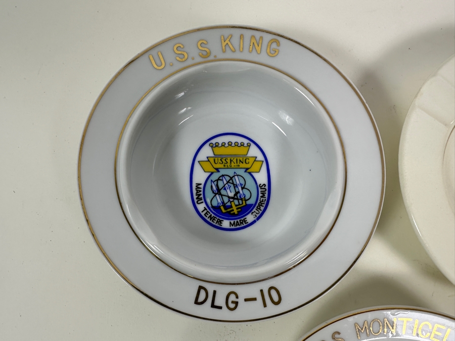 Three Vintage US Navy Ashtrays: USS King, USS Monticello And Amphibious Squadron Seven [Photo 5]