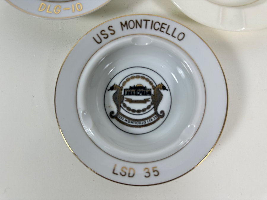 Three Vintage US Navy Ashtrays: USS King, USS Monticello And Amphibious Squadron Seven [Photo 2]