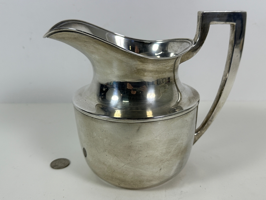 Antique Sterling Silver Water Pitcher 7.5H 540g - Sterling Silver Melt Value = $530 [Photo 6]